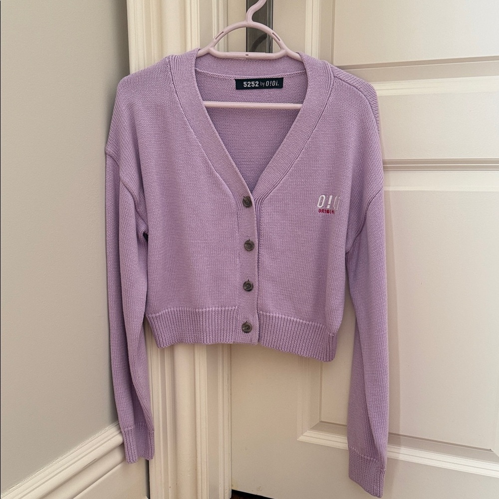 Women's Lavender Button-Up Cardigan